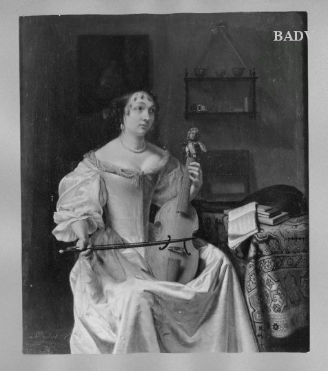 Caspar Netscher, a lady with a viola da gamba