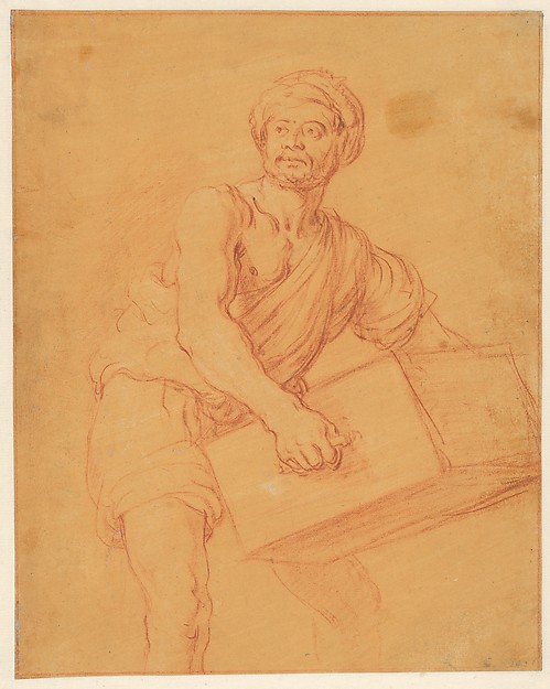 Pieter Lastman, Study of a Bearded and Turbaned Man Carrying a Chest
