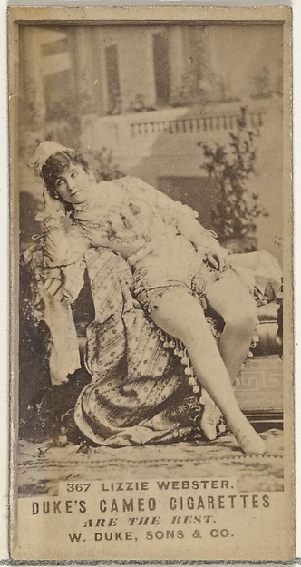 W. Duke, Sons & Co., Card Number 367, Lizzie Webster, from the Actors and Actresses series (N145-5) issued by Duke Sons & Co. to promote Cameo Cigarettes