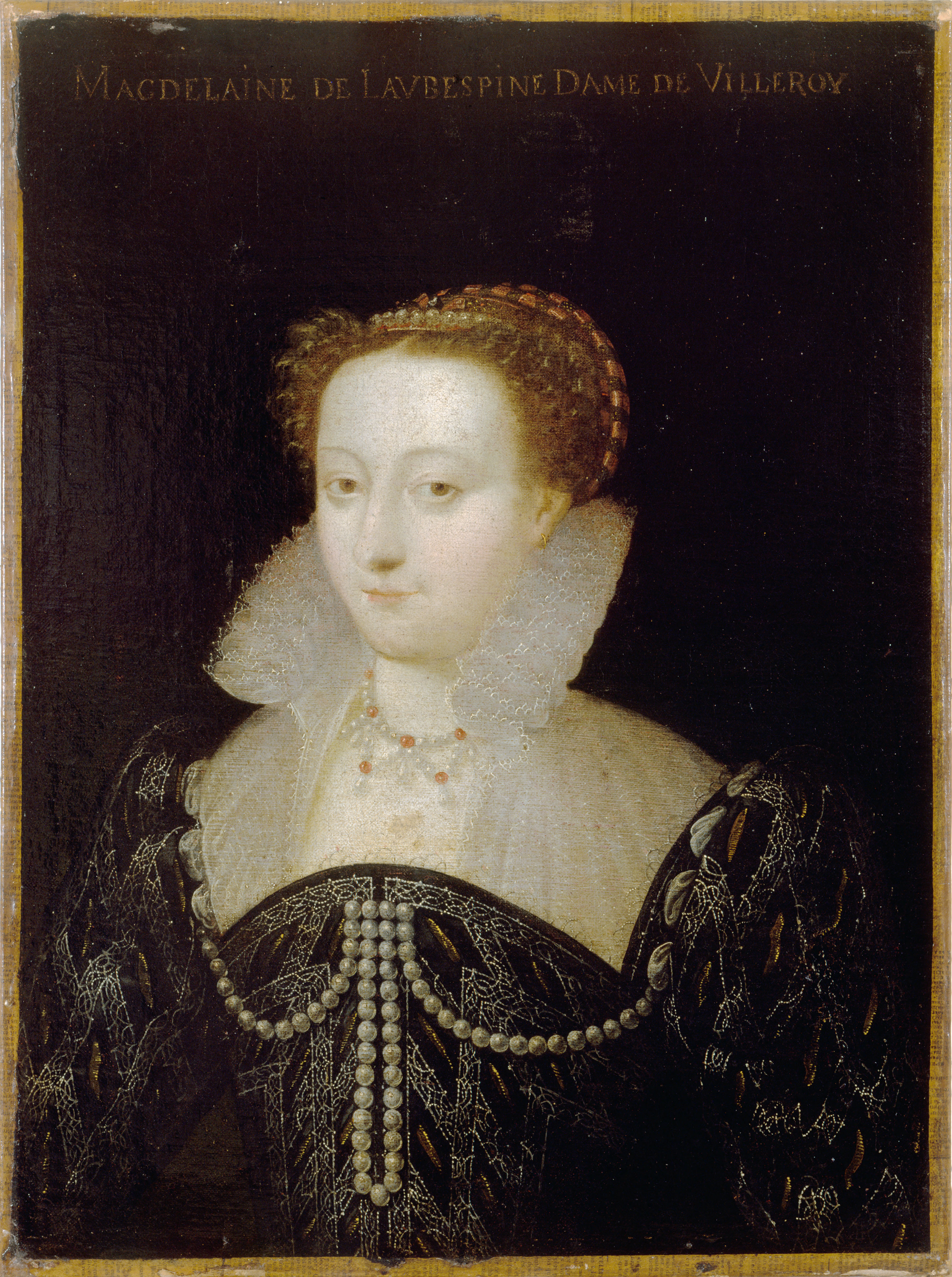 Anonyme, Portrait de Madeleine de Laubespine (1546-1596), épouse de Nicolas de Neufville, seigneur de Villeroy