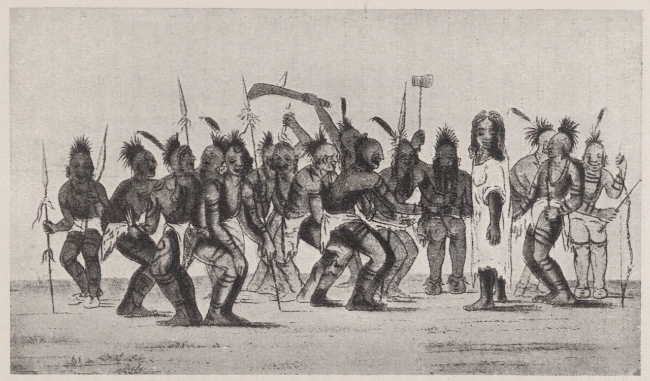George Catlin, Abbildung des Gemäldes „Dance to the Berdash“