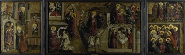 anonymous, Triptych with Scenes from the Life of the Virgin