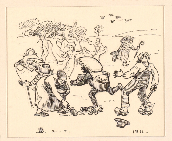 Niels Skovgaard, Illustration til "Den tykke kat"