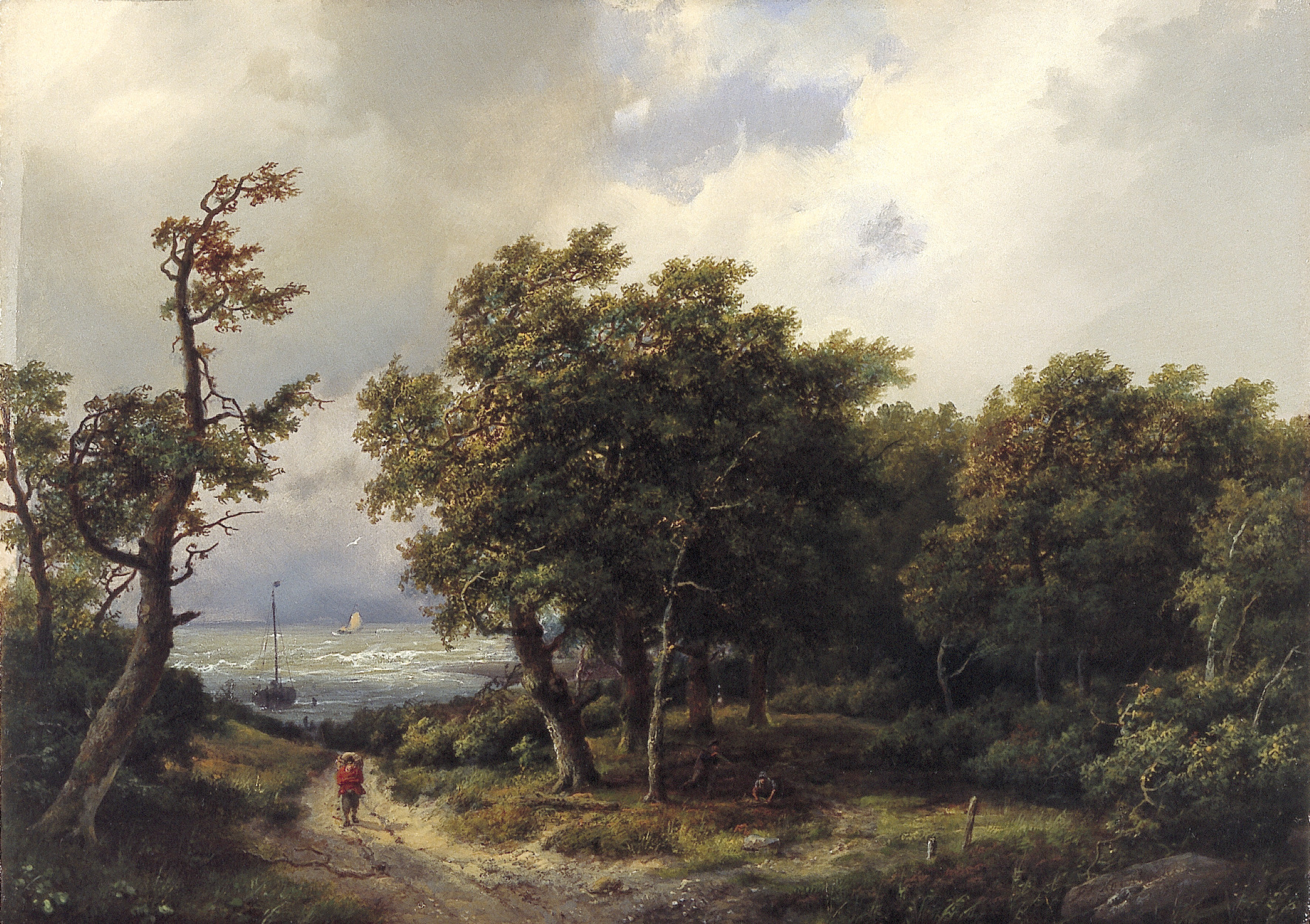 Marinus Adrianus Koekkoek, Bosachtig landschap bij de zee