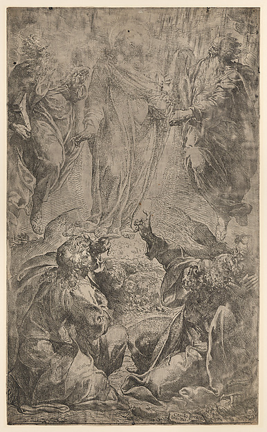 Camillo Procaccini, The Transfiguration of Christ on Mount Tabor, with Moses and Elijah, three disciples below