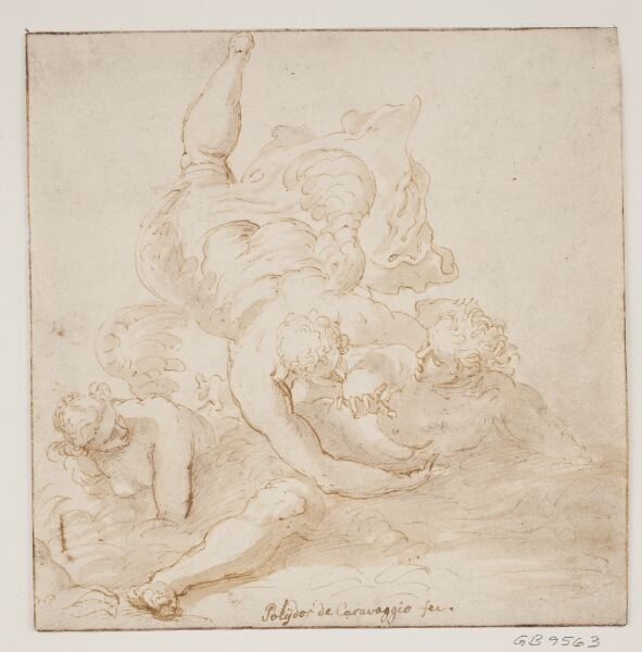 Pietro Liberi, To engle bærer en mand