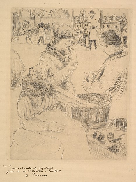 Camille Pissarro, Chestnut Vendor, St. Martin's Market, Pontoise