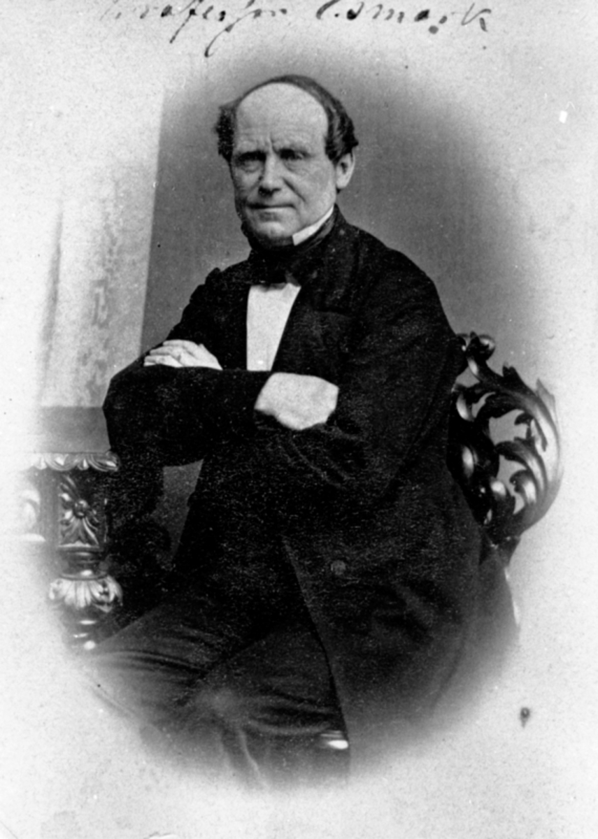 Anno Domkirkeodden, Professor Lauritz Esmarck (1804-1884) gift med Marie Olsdatter, Hovelsrud, Helgøya.