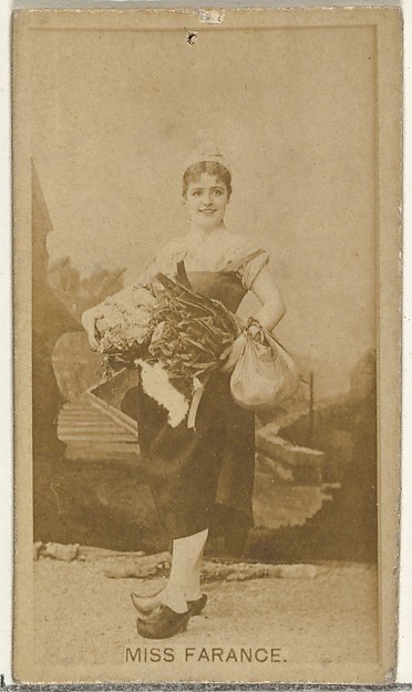 W. Duke, Sons & Co., Miss Farance, from the Actors and Actresses series (N145-8) issued by Duke Sons & Co. to promote Duke Cigarettes