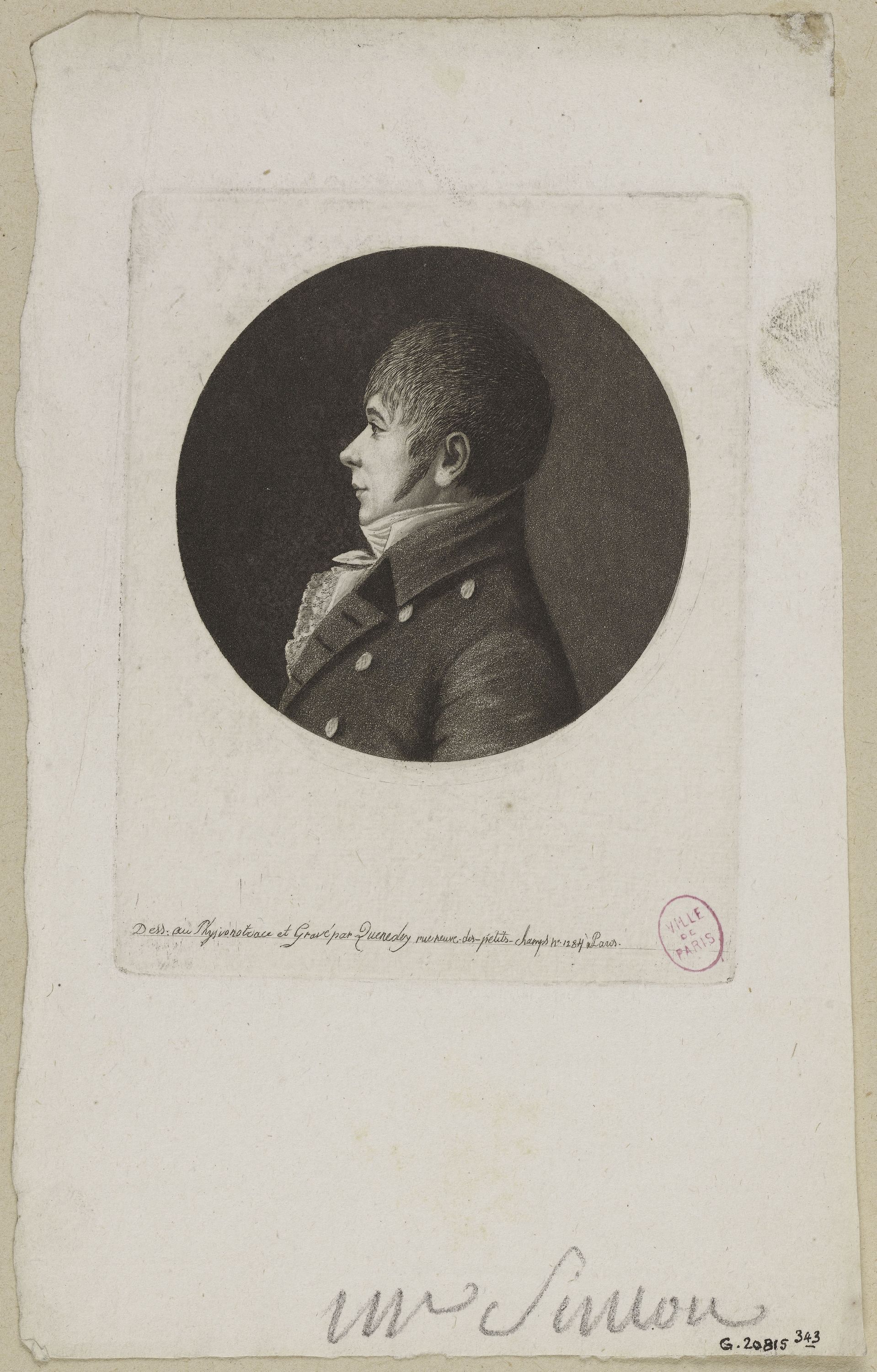 Edmé Quenedey, Portrait de Monsieur Simon