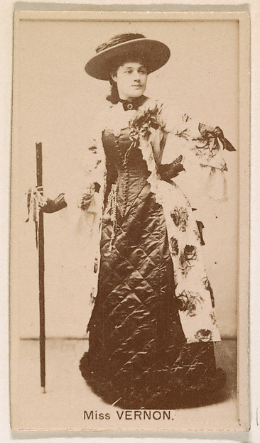 Kinney Brothers Tobacco Company, Miss Vernon, from the Actresses series (N245) issued by Kinney Brothers to promote Sweet Caporal Cigarettes