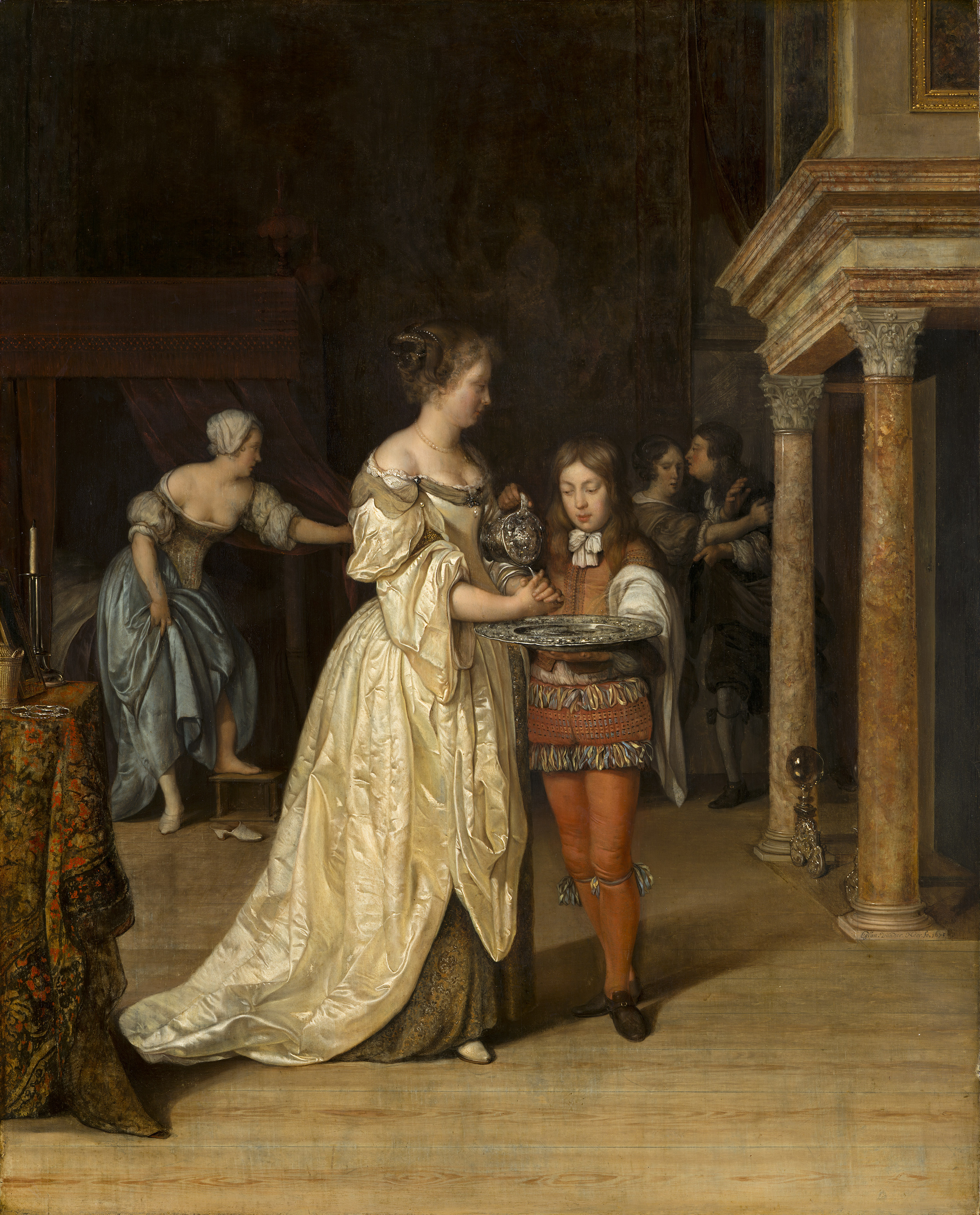 Eglon van der Neer, Interieur met handenwassende vrouw