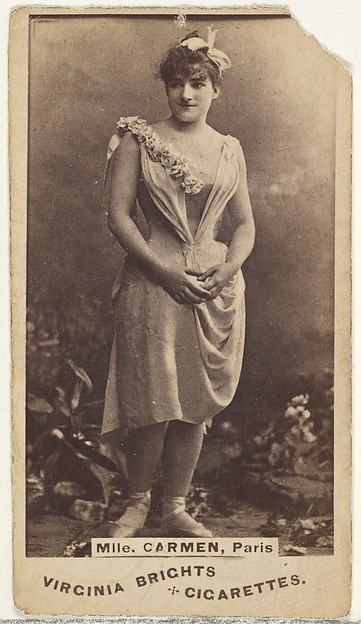 Allen & Ginter, Mlle. Carmen, Paris, from the Actors and Actresses series (N45, Type 1) for Virginia Brights Cigarettes