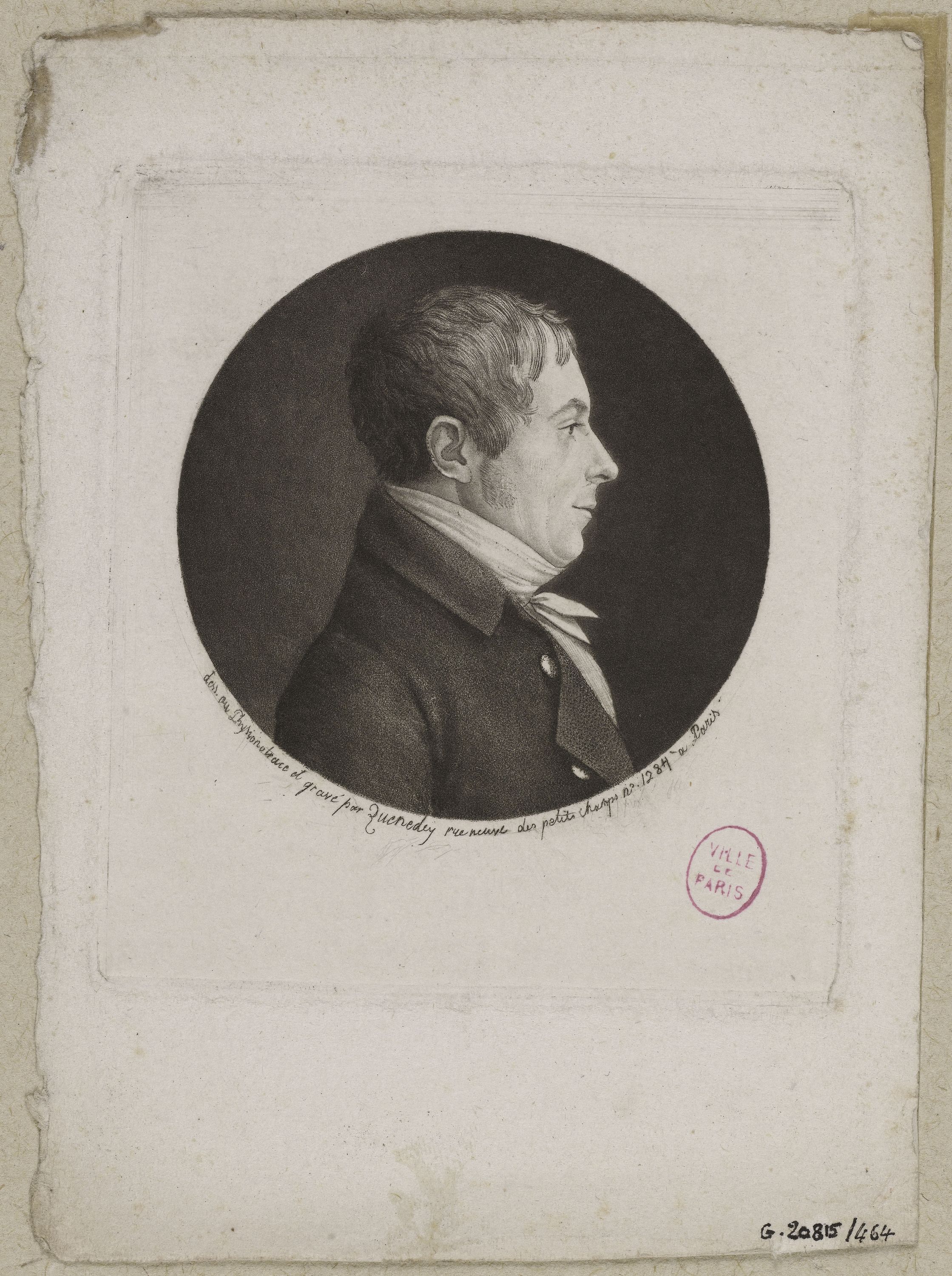 Edmé Quenedey, Portrait d'un homme, fin XVIIIème siècle/début XIXème siècle