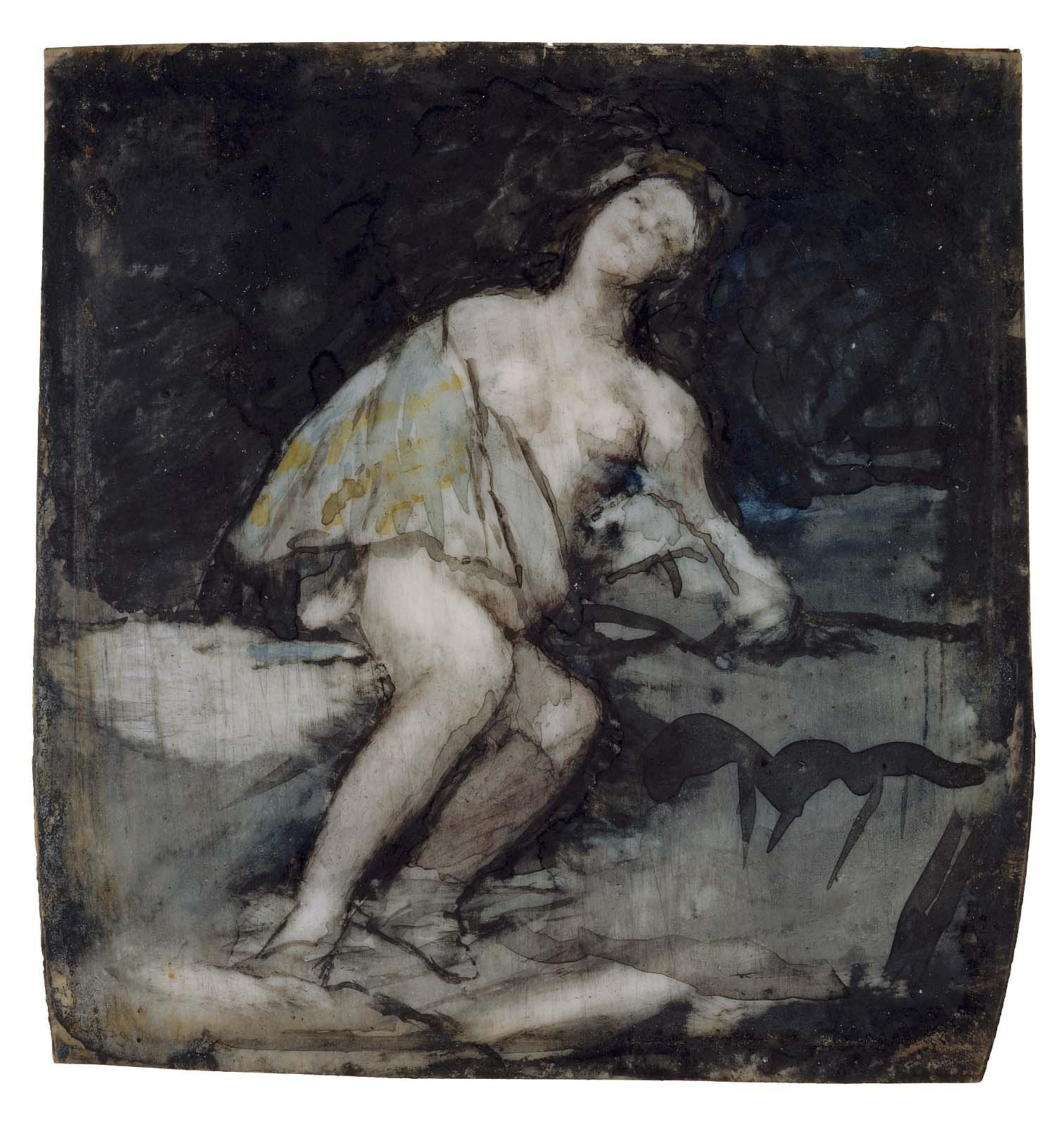 Francisco Goya, Nude Woman Reclining Against a Rock