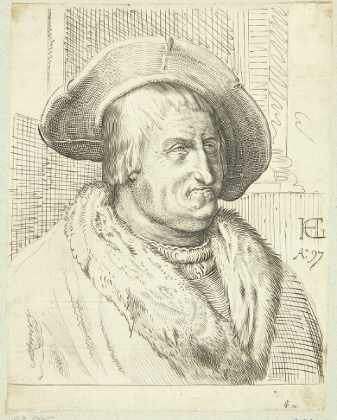 Hendrick Goltzius, Fantasiportræt af gammel mand med hat