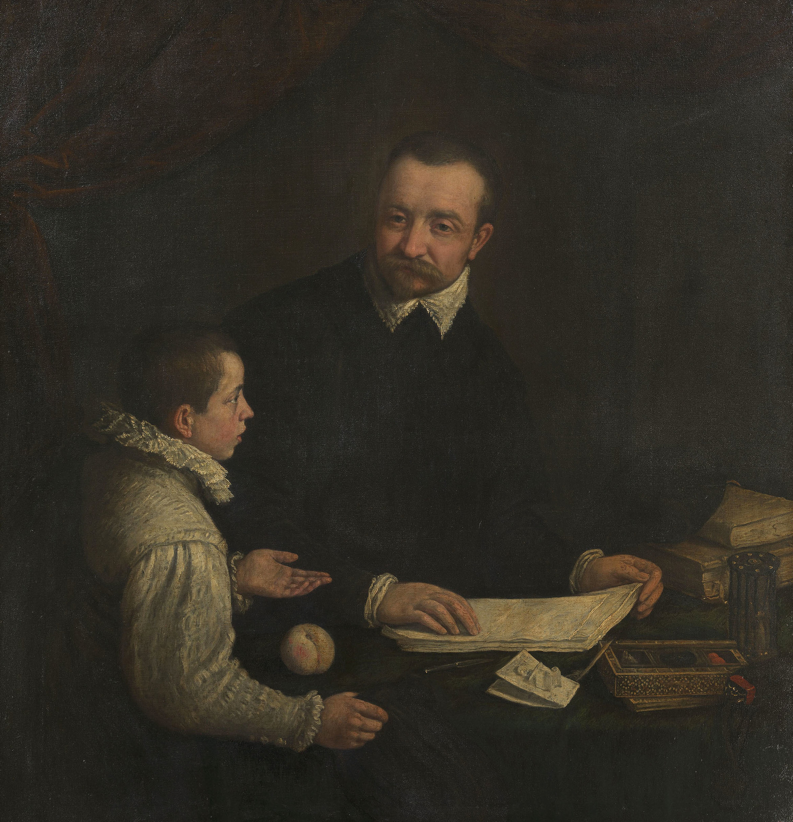 Leandro Bassano, Portrait of a Boy with his Tutor