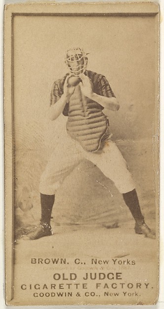 Goodwin & Company, William "California" Brown, Catcher, New York, from the Old Judge series (N172) for Old Judge Cigarettes