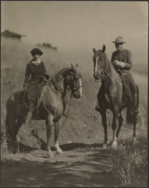 Louis Fleckenstein, [Woman and Man on Horseback]