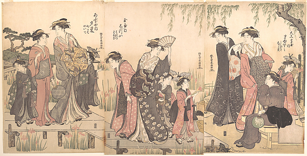 Katsukawa Shunchō, Courtesans in an Iris Garden