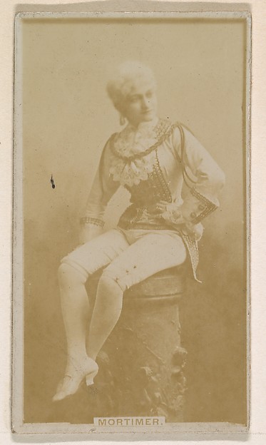 Kinney Brothers Tobacco Company, Miss Mortimer, from the Actresses series (N245) issued by Kinney Brothers to promote Sweet Caporal Cigarettes