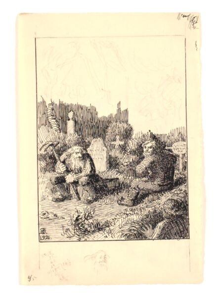Niels Skovgaard, Illustration til "Strandvarslet og kirkegrimen"