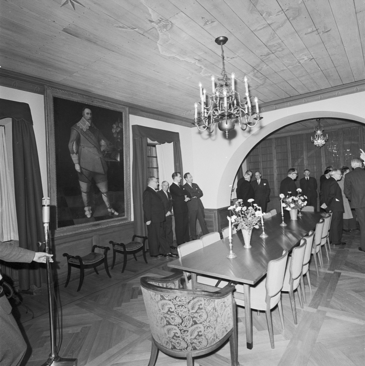 Uppsala-Bild, Gustav Adolfs Akademien, inauguration of new premises with the king as guest of honor, Uppsala 1958