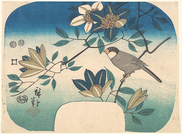 Utagawa Hiroshige, Clematis and Bird