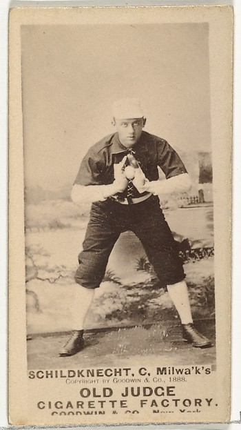 Goodwin & Company, Schildknecht, Catcher, Milwaukee, from the Old Judge series (N172) for Old Judge Cigarettes