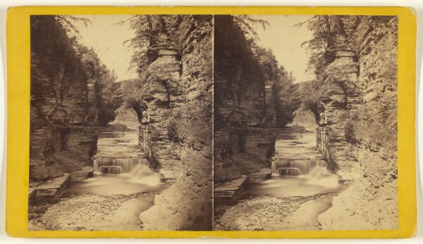 Edward and Henry T. Anthony & Co., Scenery of Ithaca and Vicinity, N.Y. Looking out through the entrance to Enfield Ravine.