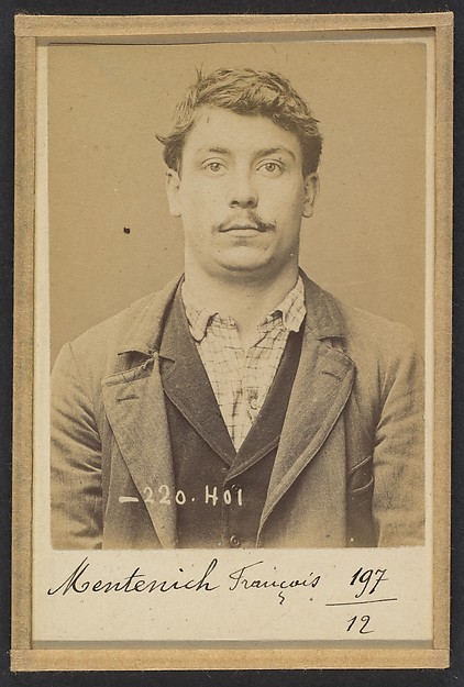 Alphonse Bertillon, Mentenich. François, Joseph. 22 ans, né le 3/10/71 à Paris XIIe. Ébéniste. Anarchiste. 2/7/94.