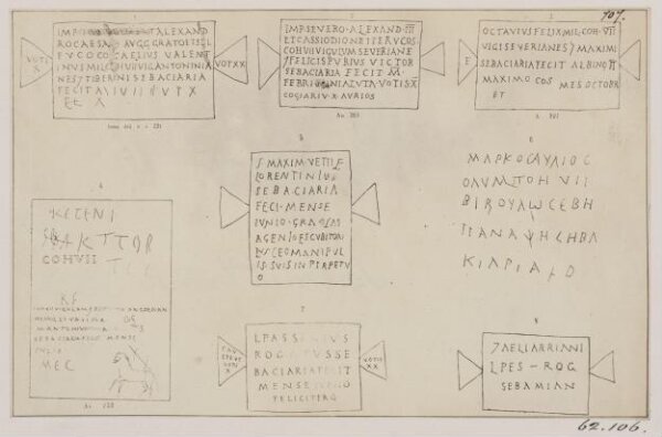 Parker, John Henry, Excavations, 1867 - Graffiti in the Guard-house of the seventh Cohort of the Vigili in the Trastevere, A.D. 221-239