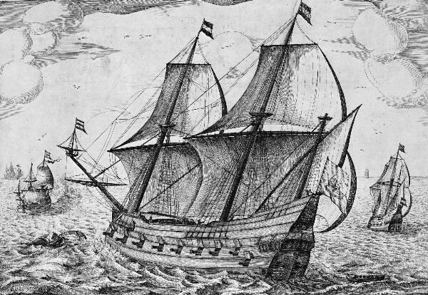 Salomon Savery, Orlogsskib med flag med den hollandske løve