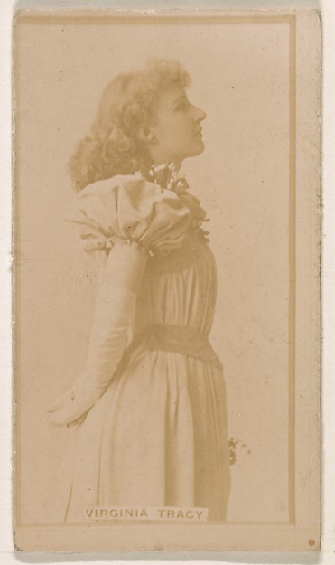 Kinney Brothers Tobacco Company, Virginia Tracy, from the Actresses series (N245) issued by Kinney Brothers to promote Sweet Caporal Cigarettes