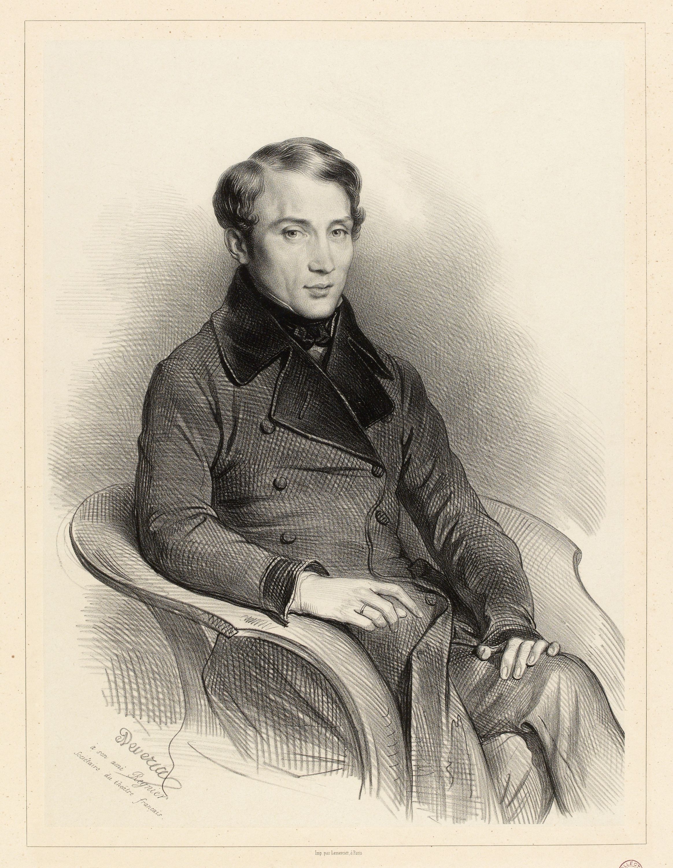 Achille Devéria, Portrait de Régnier, sociétaire du Théâtre Français, ancien artiste du théâtre de Nantes