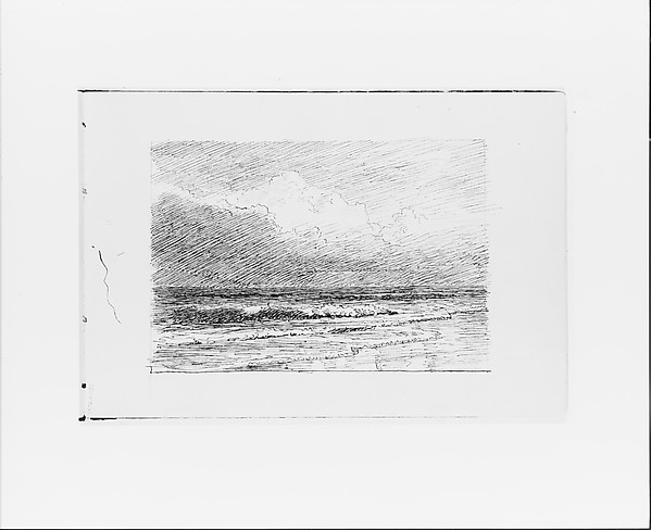 William Trost Richards, Seascape with an Approaching Storm (from Sketchbook VII)