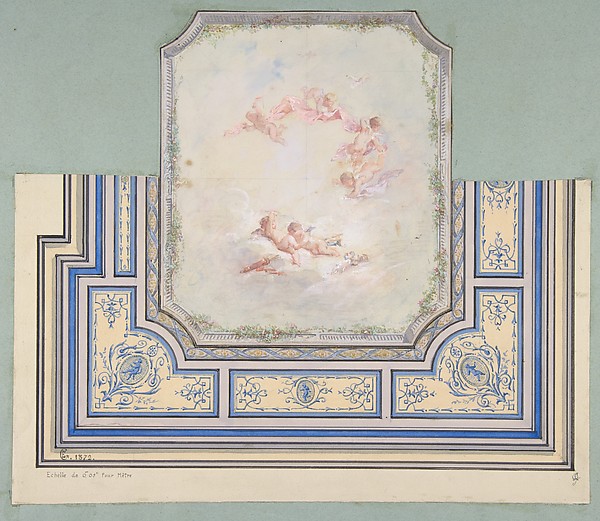 Jules-Edmond-Charles Lachaise, Design for Ceiling with Putti, Hôtel of Doctor Cranchi