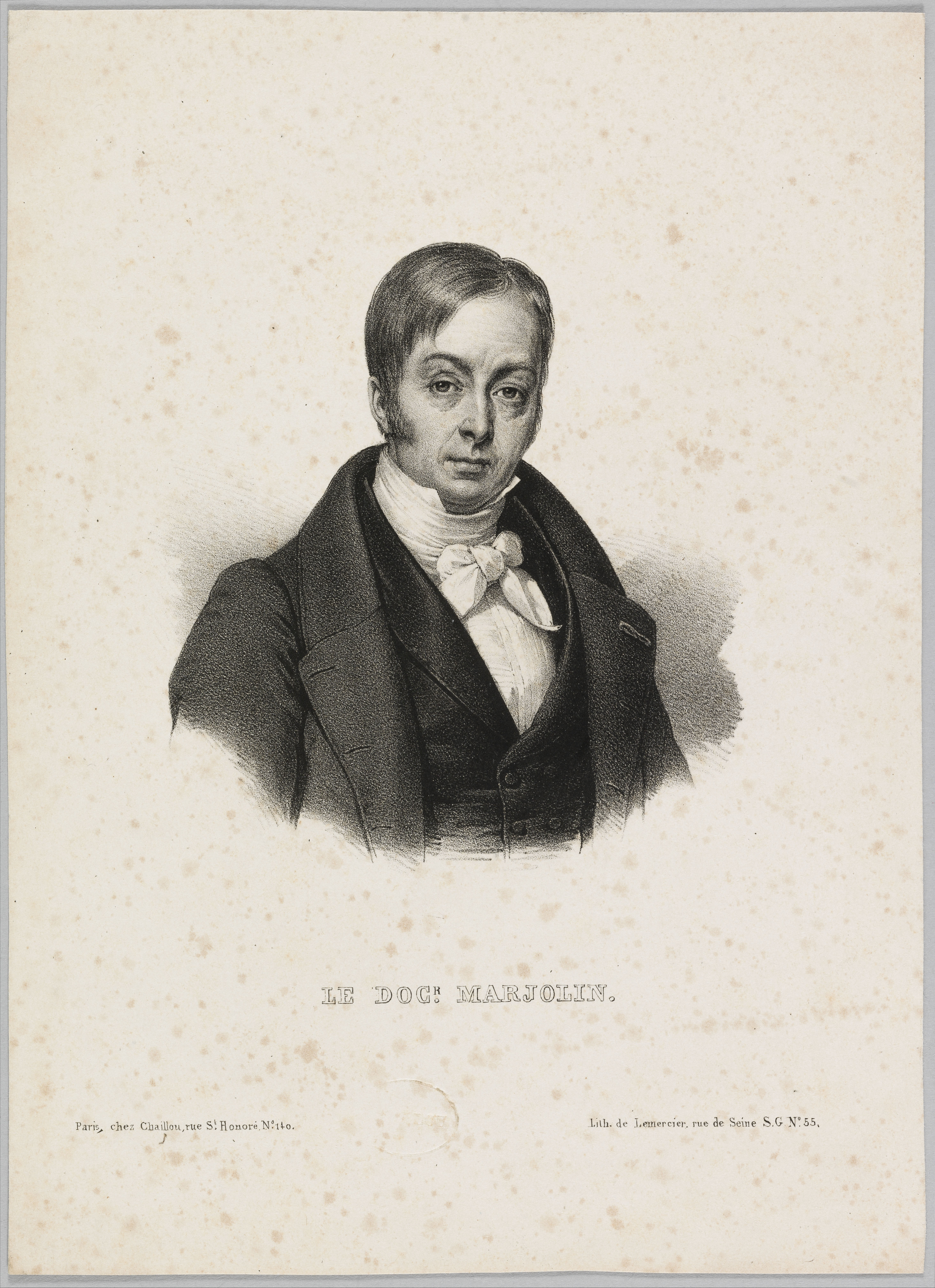 Anonyme, Portrait du Docteur Marjolin