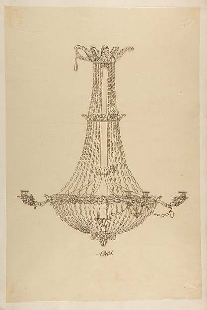 Anonymous, French, 19th century, Design for a Chandelier