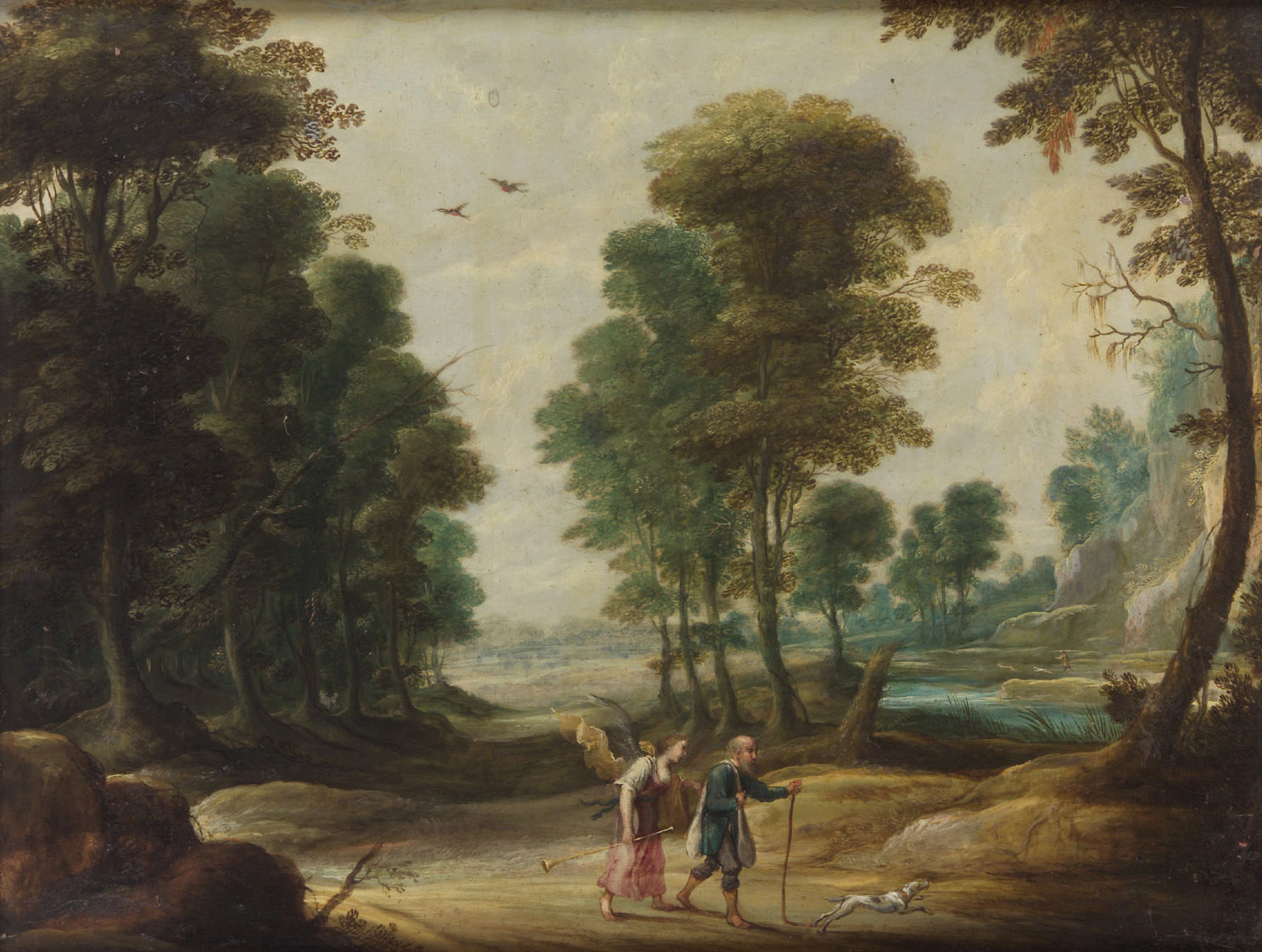 David Teniers the Younger, Landschaft mit wanderndem Dichter und Fama