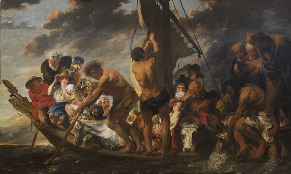 Jacob Jordaens, Tempelskatten. Peter finder mønten i fiskens gab. Også kaldet "Færgebåden til Antwerpen"