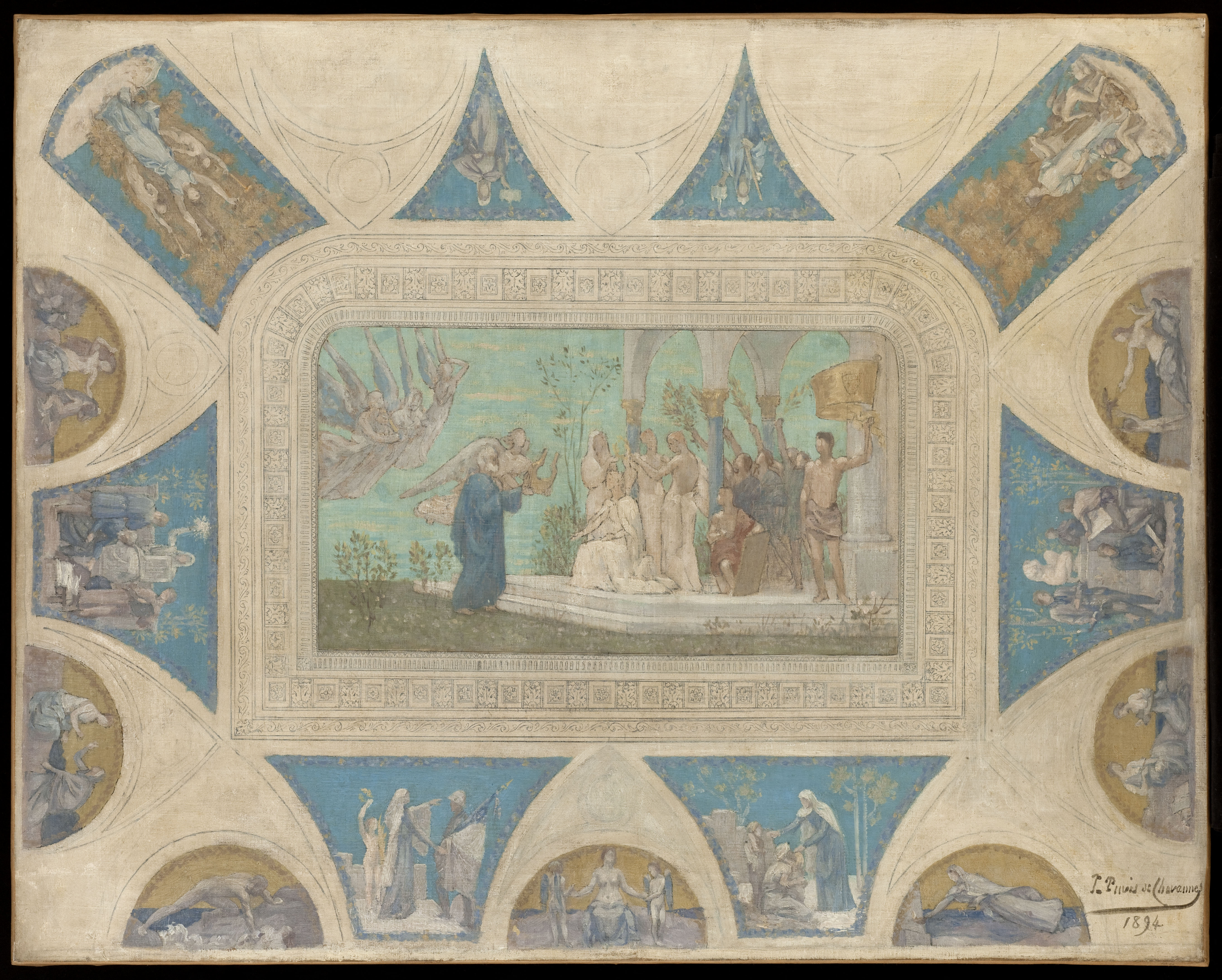 Pierre-Cécile Puvis de Chavannes, Esquisse pour l'Hôtel de Ville de Paris : Hommage de la Ville de Paris à Victor Hugo