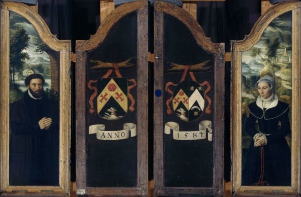 anonymous, Two Wings of a Triptych with the Portraits of Julien de Brouckere and his Wife Elisabeth Canneel