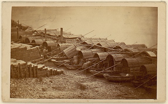 Unknown, [Boats Along Riverbank]