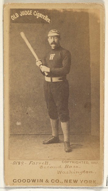 Goodwin & Company, John A. "Jack" Farrell, 2nd Base, Washington Nationals, from the Old Judge series (N172) for Old Judge Cigarettes