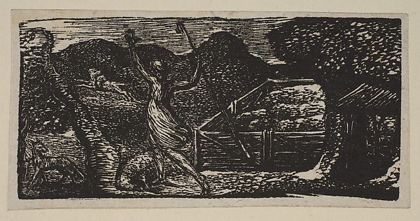 William Blake, Shepherd Chases Away a Wolf, from Thornton's "Pastorals of Virgil"