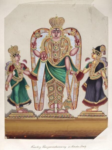 Unknown, One of seventeen mica paintings depicting Hindu deities.