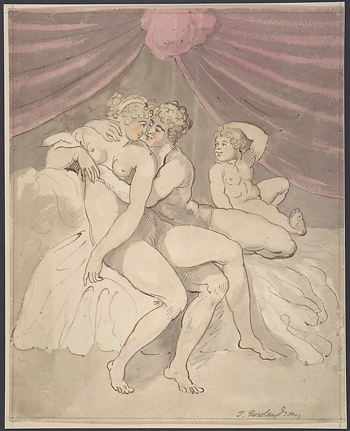 Thomas Rowlandson, Nude Couple Embracing