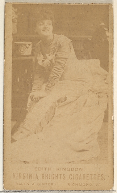 Allen & Ginter, Edith Kingdon, from the Actors and Actresses series (N45, Type 1) for Virginia Brights Cigarettes