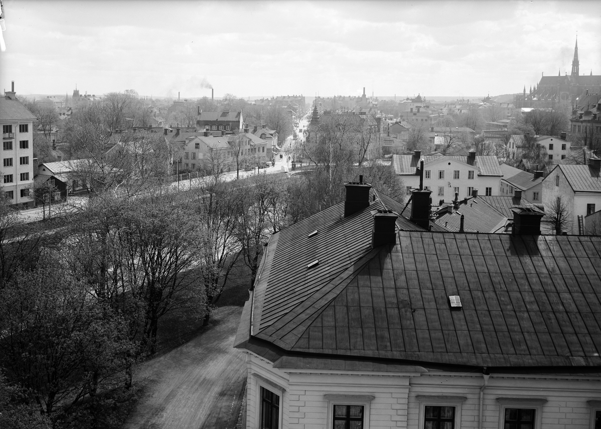 Paul Sandberg, The Quarter Hejdrun, Luthagen, in the background The Black Brook Street South, Uppsala 1933